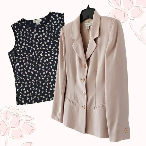 Petite Sophisticate Vintage Single-Breasted Blazer | NWT | 4P | Powder Pink - Picture 8 of 14